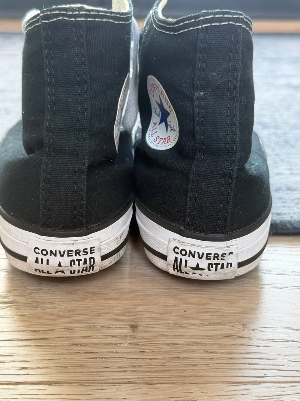 Converse Black High-Top Kids Sneakers with White Laces Youth Size 3